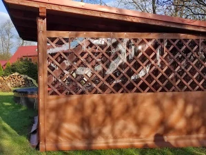 Kombinovaná plachta na pergolu na míru – PVC 0,8 mm + neprůhledná část | Cena za 1 m²